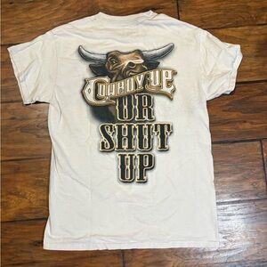 Cream Graphic Tee with Bull Design